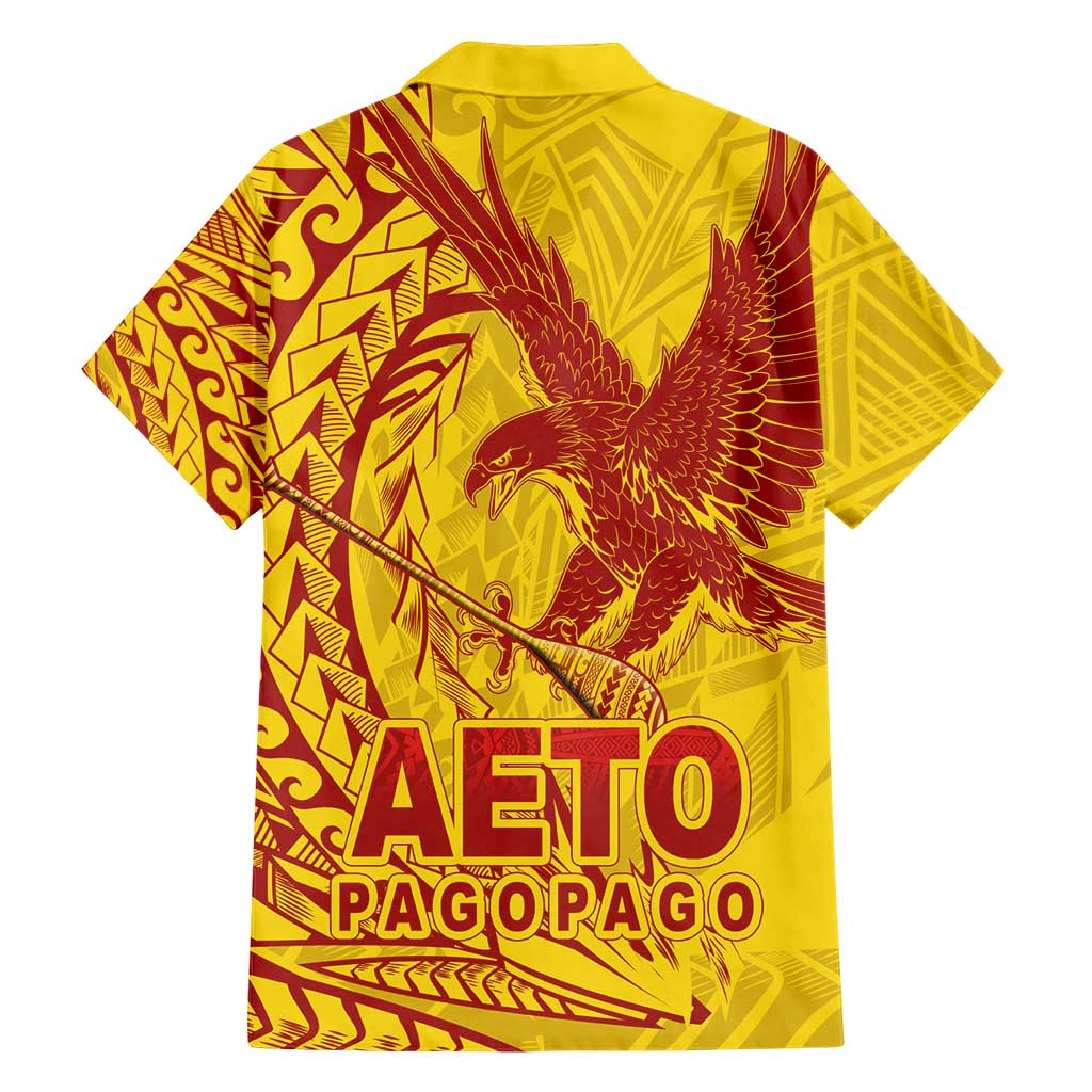 Samoa Pago Pago Aeto Hawaiian Shirt Wingstyle Red-Gold Color - Polynesian Pride
