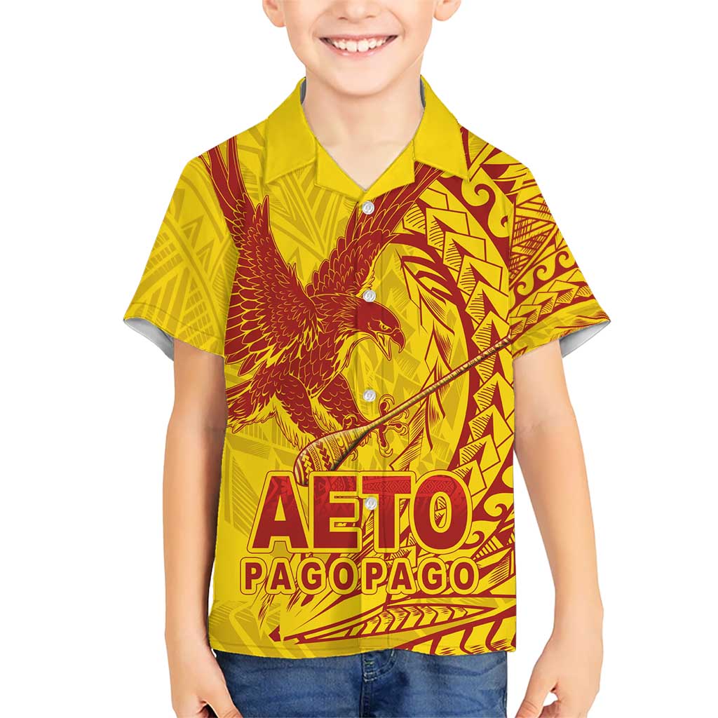 Samoa Pago Pago Aeto Hawaiian Shirt Wingstyle Red-Gold Color - Polynesian Pride