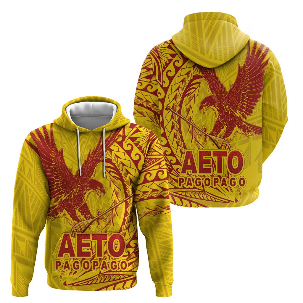 Samoa Pago Pago Aeto Hoodie Wingstyle Red-Gold Color - Polynesian Pride