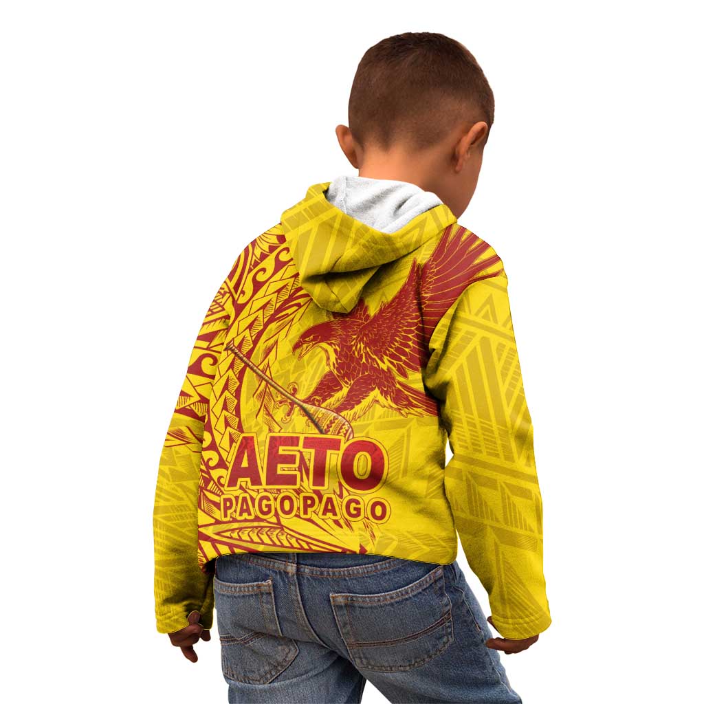 Samoa Pago Pago Aeto Kid Hoodie Wingstyle Red-Gold Color - Polynesian Pride