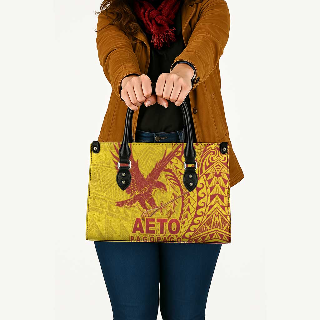 Samoa Pago Pago Aeto Leather Bag Wingstyle Red-Gold Color - Polynesian Pride