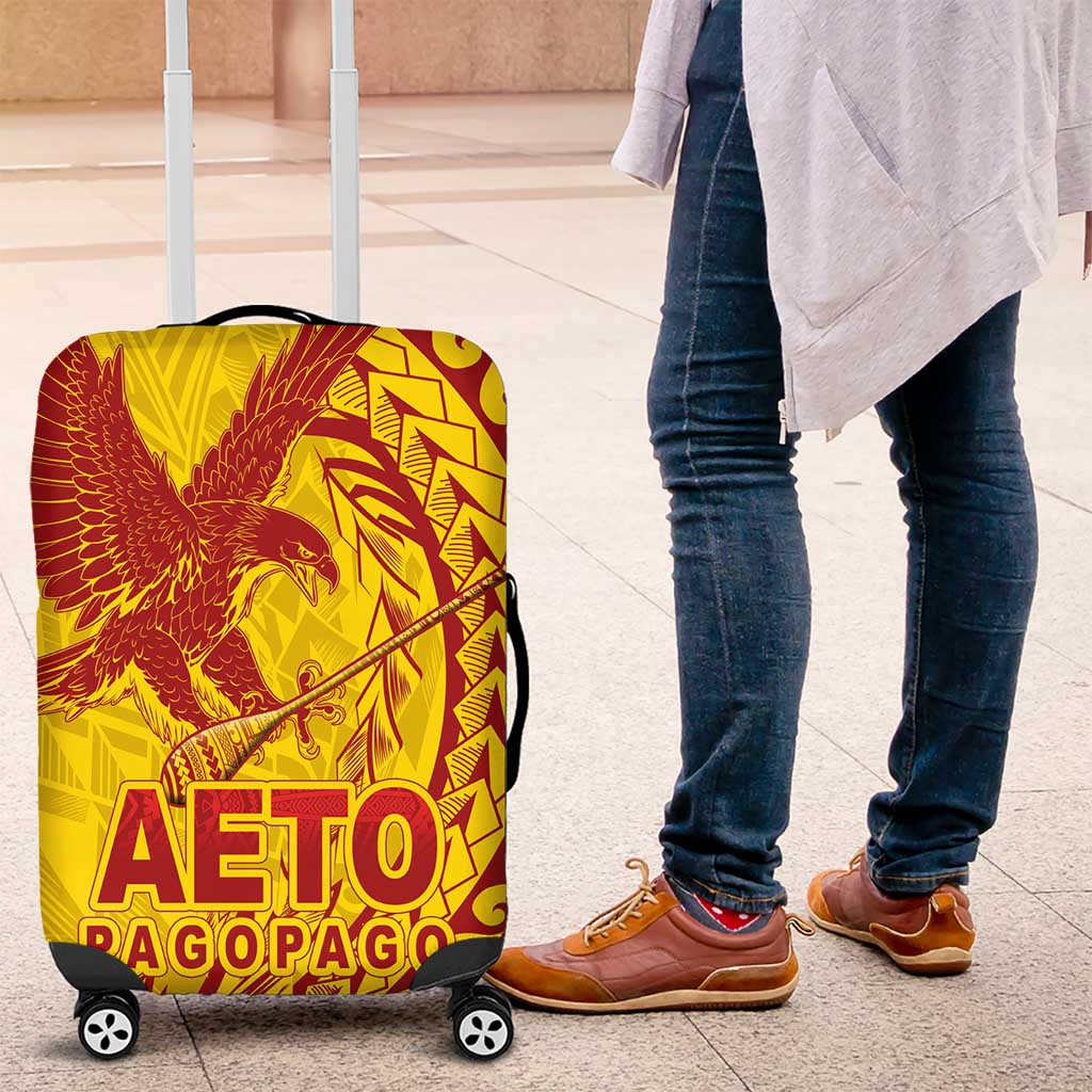 Samoa Pago Pago Aeto Luggage Cover Wingstyle Red-Gold Color - Polynesian Pride