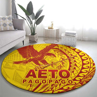 Samoa Pago Pago Aeto Round Carpet Wingstyle Red-Gold Color - Polynesian Pride