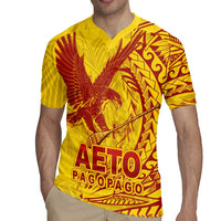 Samoa Pago Pago Aeto Rugby Jersey Wingstyle Red-Gold Color - Polynesian Pride
