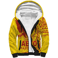 Samoa Pago Pago Aeto Sherpa Hoodie Wingstyle Red-Gold Color - Polynesian Pride