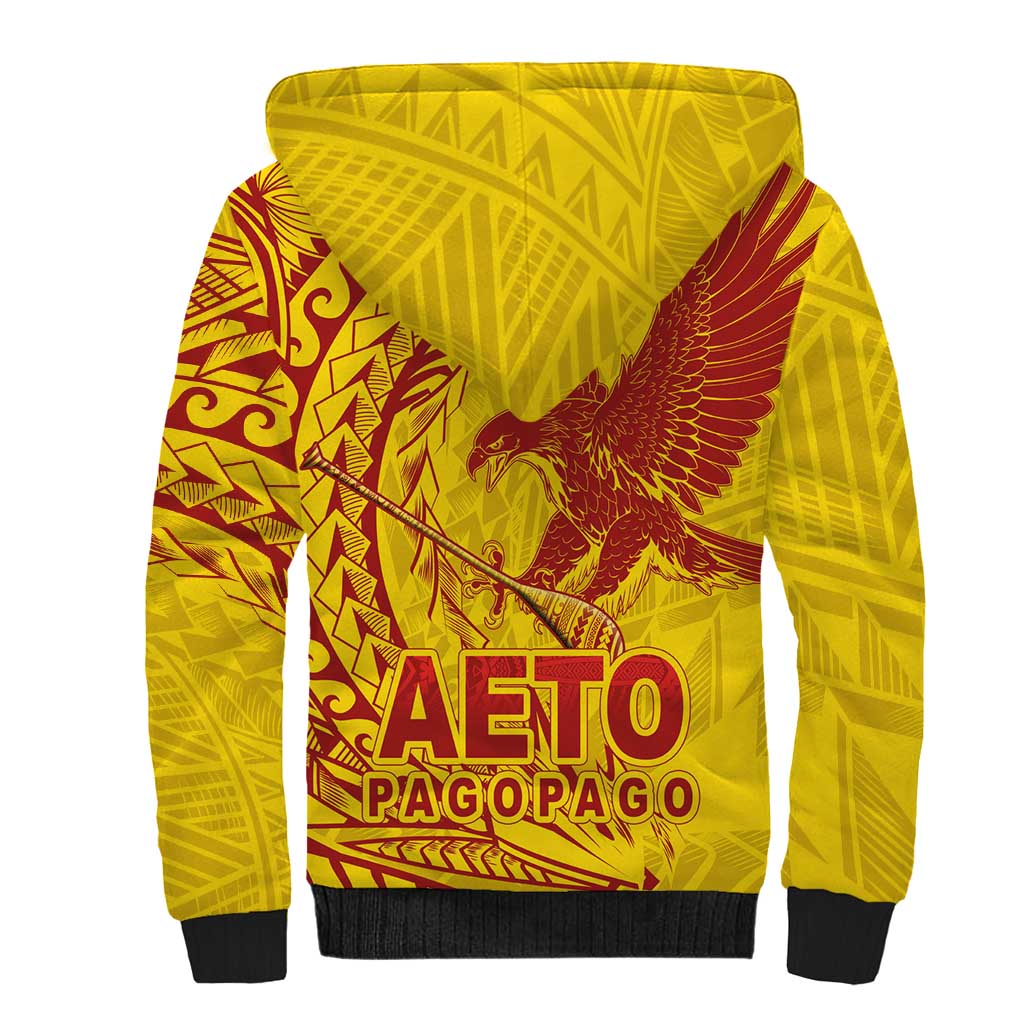 Samoa Pago Pago Aeto Sherpa Hoodie Wingstyle Red-Gold Color - Polynesian Pride