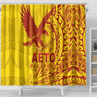 Samoa Pago Pago Aeto Shower Curtain Wingstyle Red-Gold Color - Polynesian Pride
