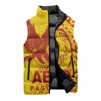 Samoa Pago Pago Aeto Sleeveless Puffer Jacket Wingstyle Red-Gold Color - Polynesian Pride