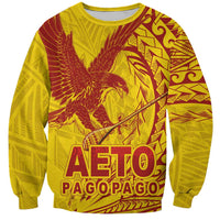 Samoa Pago Pago Aeto Sweatshirt Wingstyle Red-Gold Color - Polynesian Pride