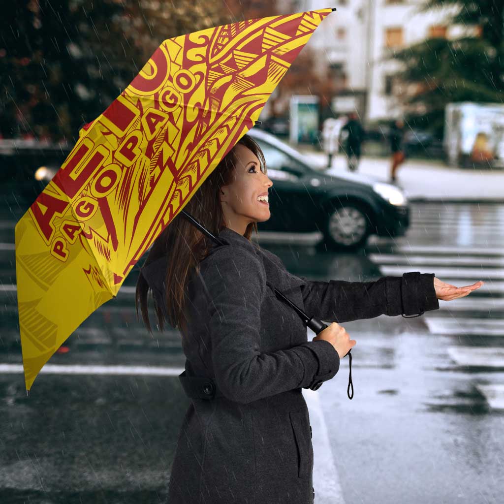 Samoa Pago Pago Aeto Umbrella Wingstyle Red-Gold Color - Polynesian Pride