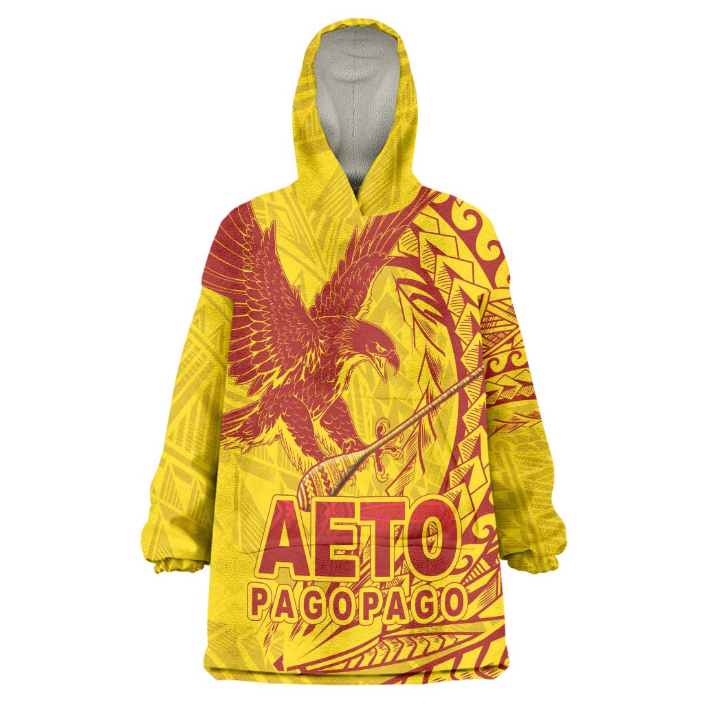 Samoa Pago Pago Aeto Wearable Blanket Hoodie Wingstyle Red-Gold Color - Polynesian Pride