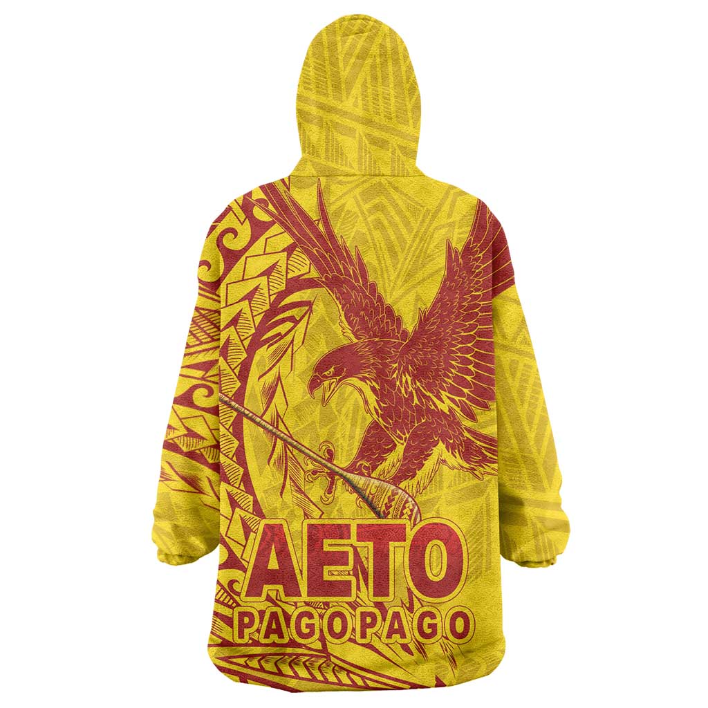 Samoa Pago Pago Aeto Wearable Blanket Hoodie Wingstyle Red-Gold Color - Polynesian Pride