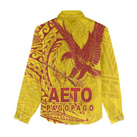 Samoa Pago Pago Aeto Women Casual Shirt Wingstyle Red-Gold Color - Polynesian Pride