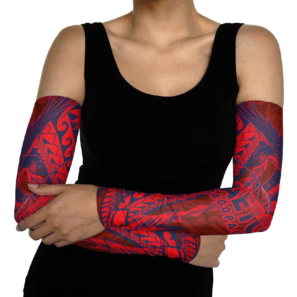 Samoa Pago Pago Aeto Arm Sleeves Wingstyle Red-Blue Color - Polynesian Pride