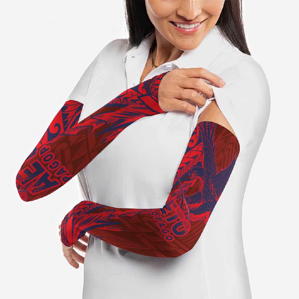 Samoa Pago Pago Aeto Arm Sleeves Wingstyle Red-Blue Color - Polynesian Pride
