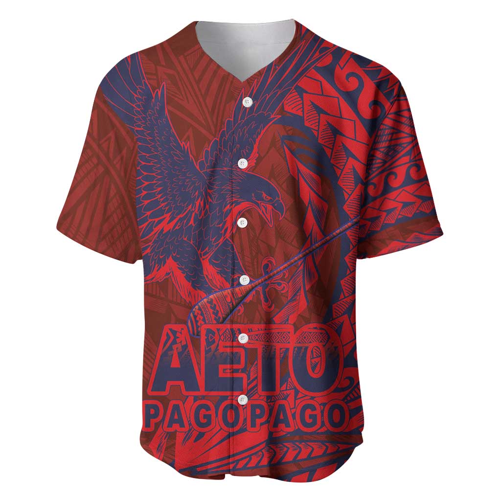 Samoa Pago Pago Aeto Baseball Jersey Wingstyle Red-Blue Color - Polynesian Pride
