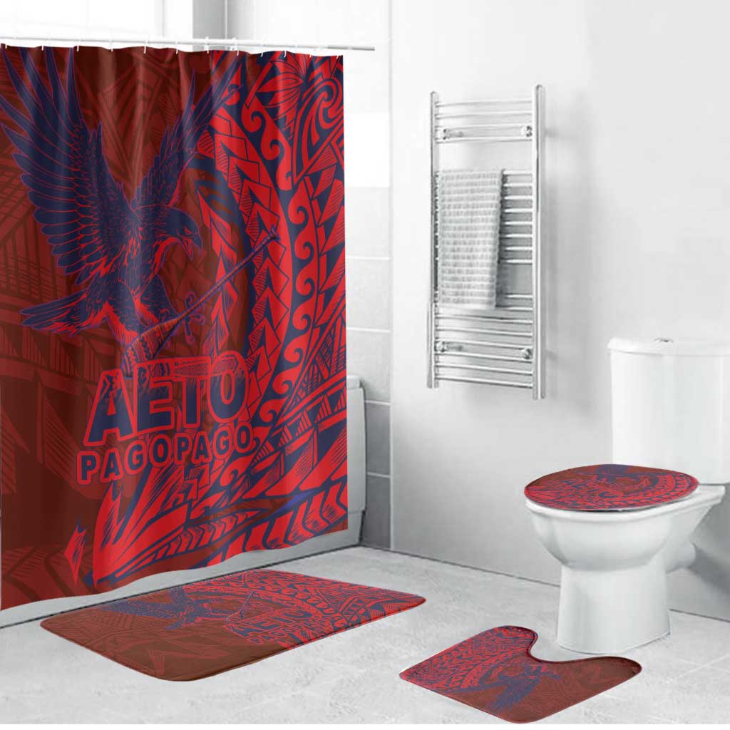 Samoa Pago Pago Aeto Bathroom Set Wingstyle Red-Blue Color - Polynesian Pride