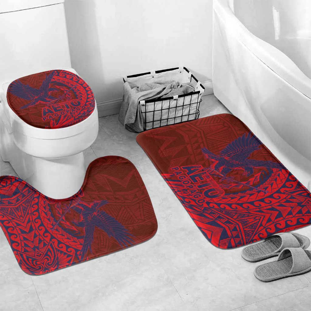 Samoa Pago Pago Aeto Bathroom Set Wingstyle Red-Blue Color - Polynesian Pride