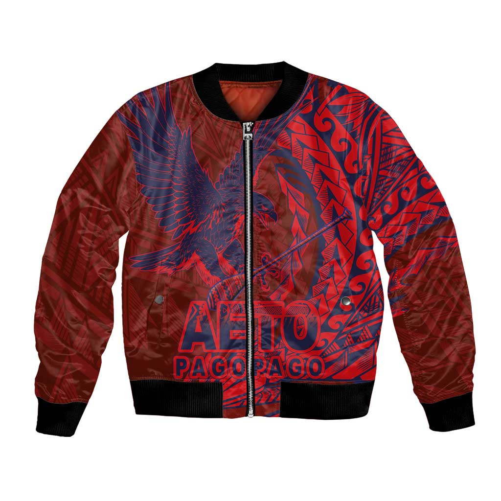 Samoa Pago Pago Aeto Bomber Jacket Wingstyle Red-Blue Color - Polynesian Pride