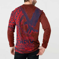Samoa Pago Pago Aeto Button Sweatshirt Wingstyle Red-Blue Color - Polynesian Pride