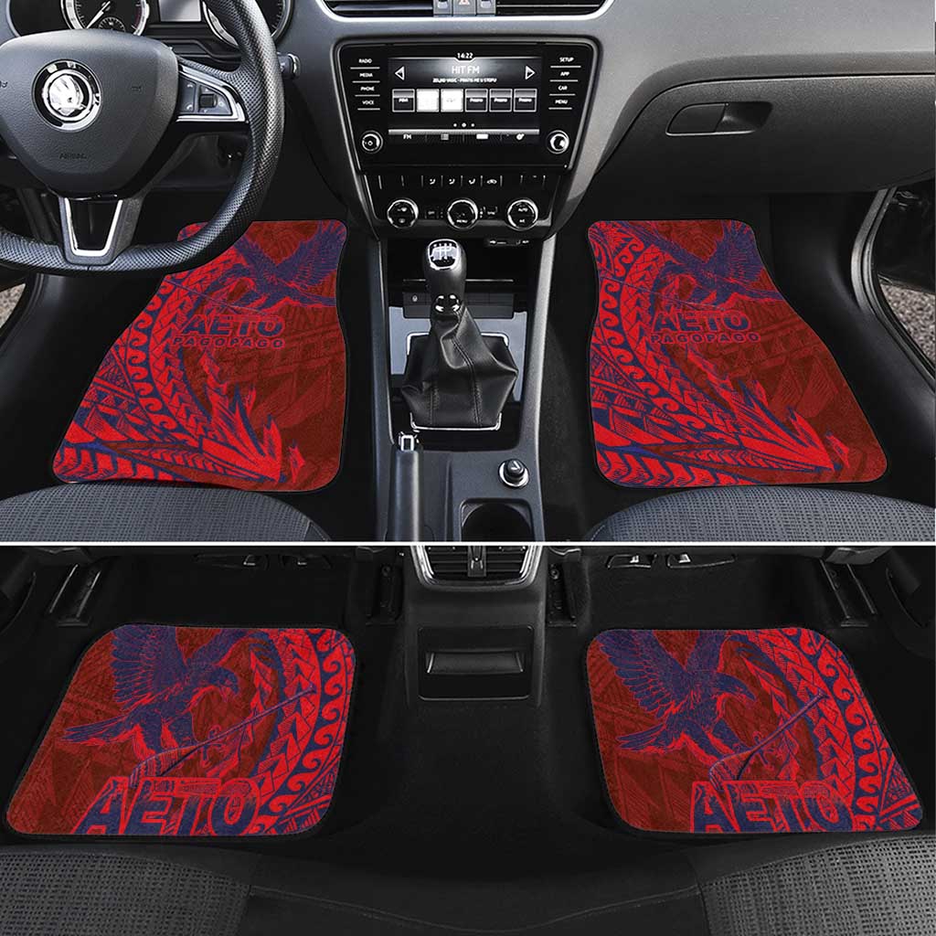 Samoa Pago Pago Aeto Car Mats Wingstyle Red-Blue Color - Polynesian Pride