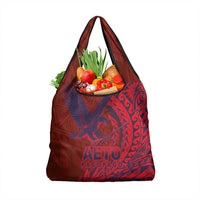 American Samoa Pago Pago Aeto Grocery Bag Wingstyle Red-Blue Color LT03 1-pack One Size Red - Polynesian Pride