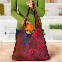 American Samoa Pago Pago Aeto Grocery Bag Wingstyle Red-Blue Color LT03 - Polynesian Pride