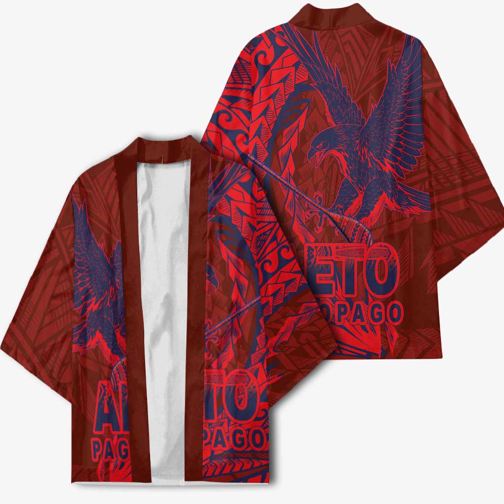 Samoa Pago Pago Aeto Kimono Wingstyle Red-Blue Color - Polynesian Pride
