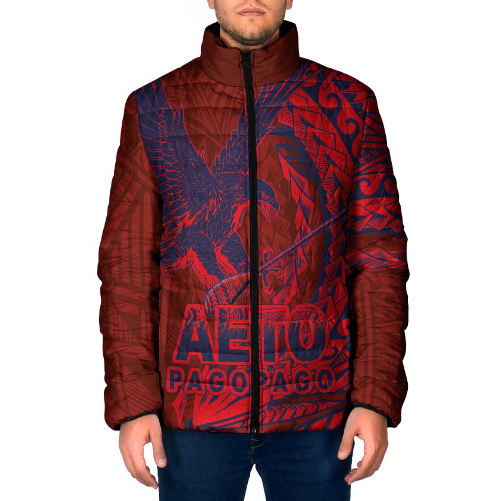 Samoa Pago Pago Aeto Padded Jacket Wingstyle Red-Blue Color - Polynesian Pride