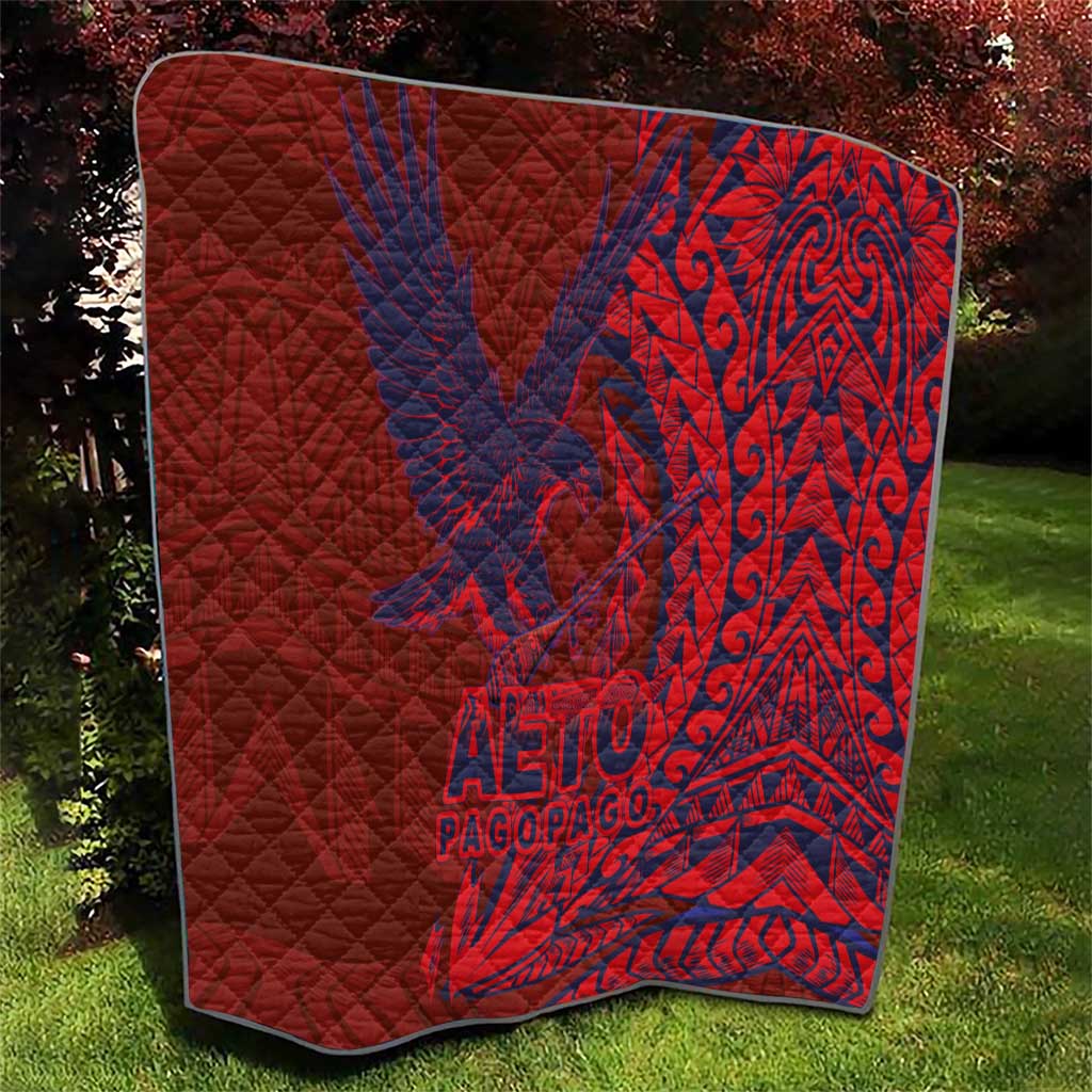 Samoa Pago Pago Aeto Quilt Wingstyle Red-Blue Color - Polynesian Pride