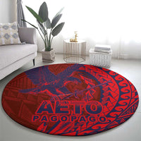 Samoa Pago Pago Aeto Round Carpet Wingstyle Red-Blue Color - Polynesian Pride