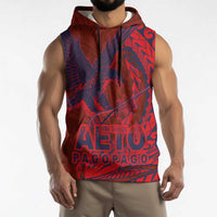 Samoa Pago Pago Aeto Sleeveless Hoodie Wingstyle Red-Blue Color - Polynesian Pride