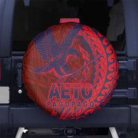 American Samoa Pago Pago Aeto Spare Tire Cover Wingstyle Red-Blue Color LT03 No hole Red - Polynesian Pride