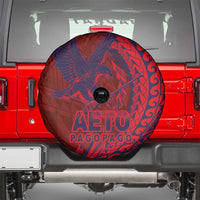 American Samoa Pago Pago Aeto Spare Tire Cover Wingstyle Red-Blue Color LT03 - Polynesian Pride
