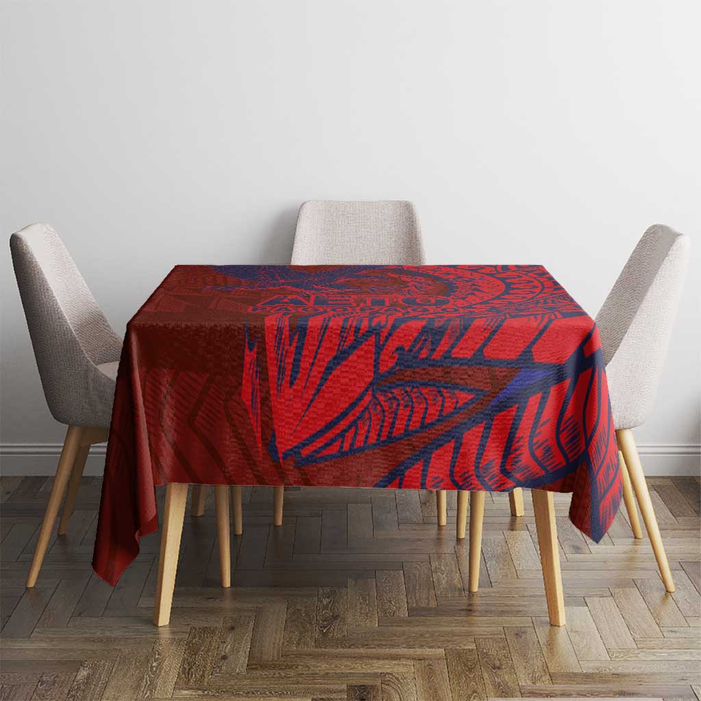 Samoa Pago Pago Aeto Tablecloth Wingstyle Red-Blue Color - Polynesian Pride