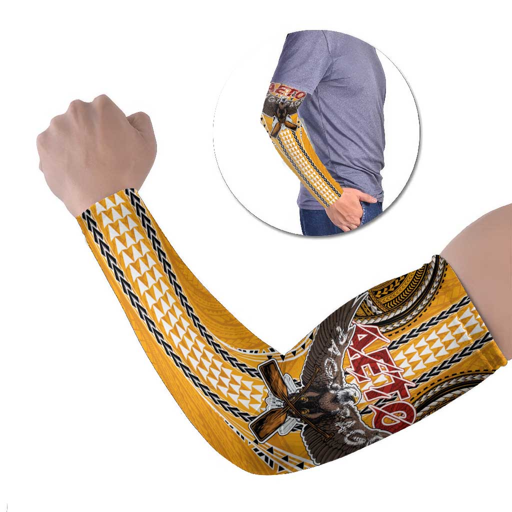 Samoa Pago Pago Aeto Arm Sleeves Bald Eagle with Polynesian Art Tattoos - Polynesian Pride
