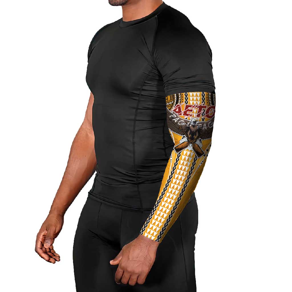 Samoa Pago Pago Aeto Arm Sleeves Bald Eagle with Polynesian Art Tattoos - Polynesian Pride