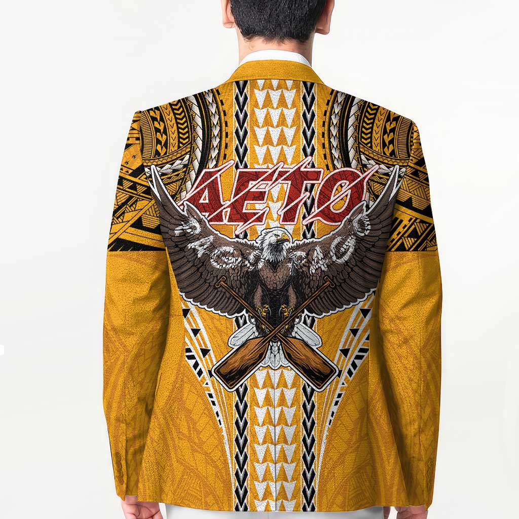 American Samoa Pago Pago Aeto Blazer Bald Eagle with Polynesian Art Tattoos LT03 - Polynesian Pride