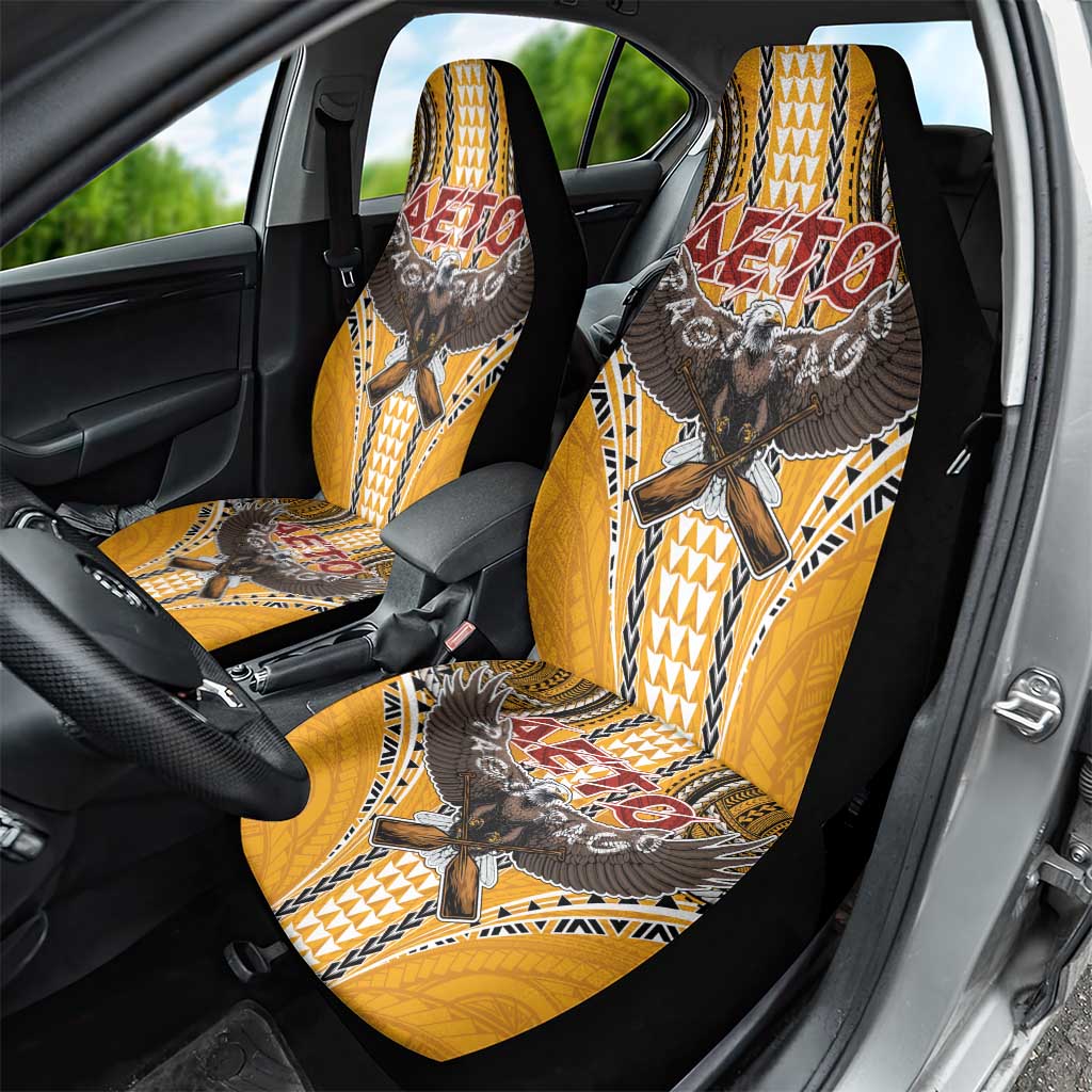 Samoa Pago Pago Aeto Car Seat Cover Bald Eagle with Polynesian Art Tattoos - Polynesian Pride