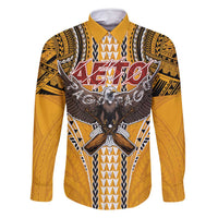 Samoa Pago Pago Aeto Family Matching Off Shoulder Maxi Dress and Hawaiian Shirt Bald Eagle with Polynesian Art Tattoos - Polynesian Pride