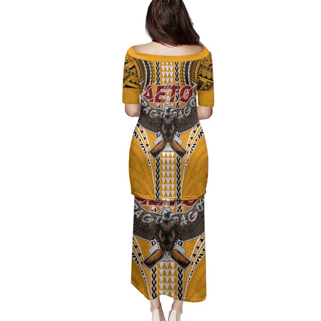 Samoa Pago Pago Aeto Family Matching Puletasi and Hawaiian Shirt Bald Eagle with Polynesian Art Tattoos - Polynesian Pride