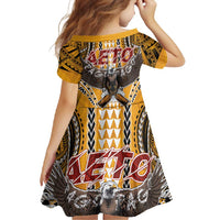 Samoa Pago Pago Aeto Family Matching Short Sleeve Bodycon Dress and Hawaiian Shirt Bald Eagle with Polynesian Art Tattoos - Polynesian Pride