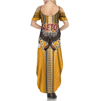 Samoa Pago Pago Aeto Family Matching Summer Maxi Dress and Hawaiian Shirt Bald Eagle with Polynesian Art Tattoos - Polynesian Pride