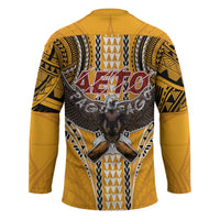 Samoa Pago Pago Aeto Hockey Jersey Bald Eagle with Polynesian Art Tattoos - Polynesian Pride