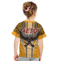 Samoa Pago Pago Aeto Kid T Shirt Bald Eagle with Polynesian Art Tattoos - Polynesian Pride