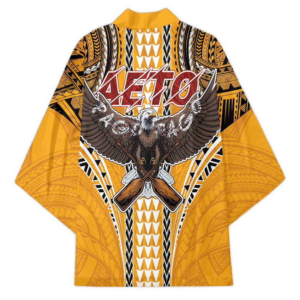 Samoa Pago Pago Aeto Kimono Bald Eagle with Polynesian Art Tattoos - Polynesian Pride