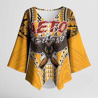 Samoa Pago Pago Aeto Kimono Sleeve Blouse Bald Eagle with Polynesian Art Tattoos - Polynesian Pride