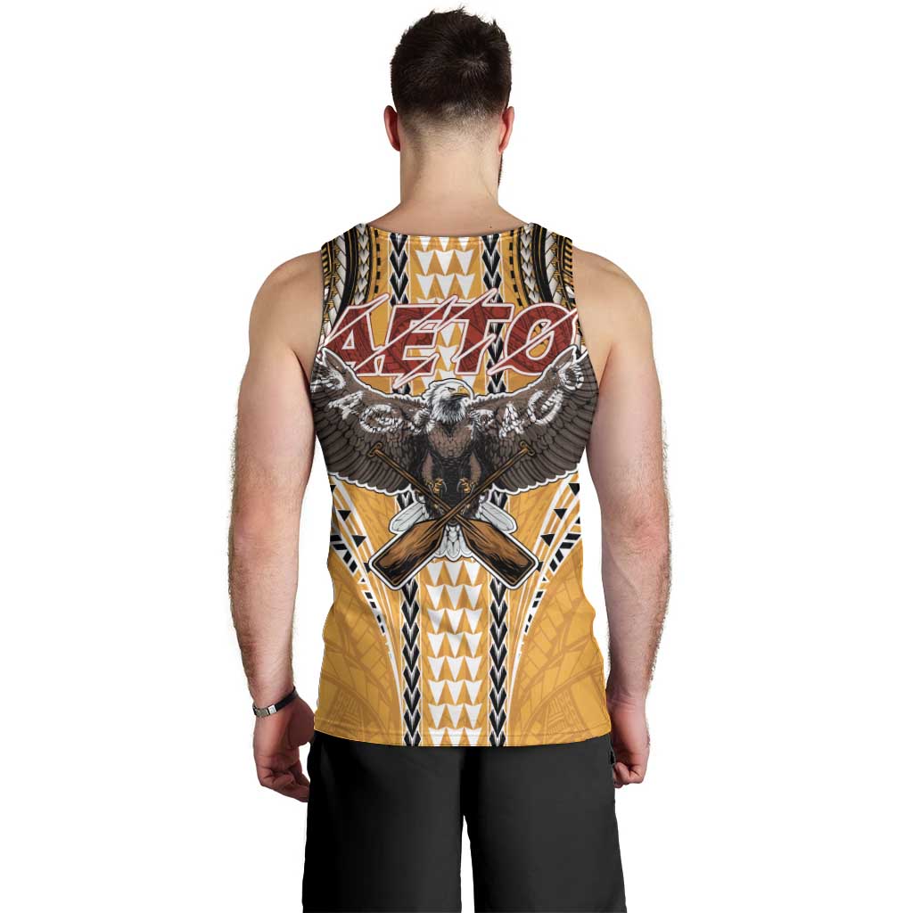 Samoa Pago Pago Aeto Men Tank Top Bald Eagle with Polynesian Art Tattoos - Polynesian Pride