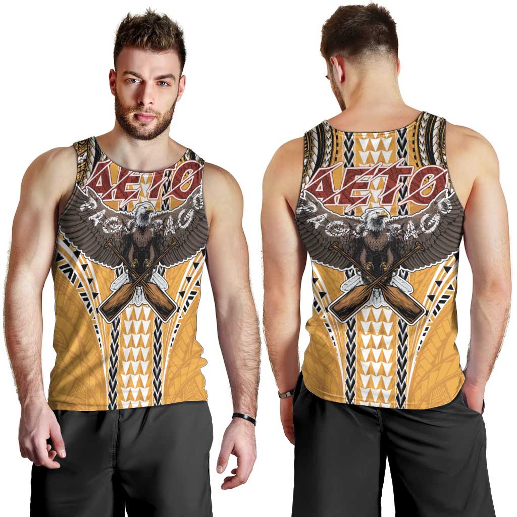 Samoa Pago Pago Aeto Men Tank Top Bald Eagle with Polynesian Art Tattoos - Polynesian Pride