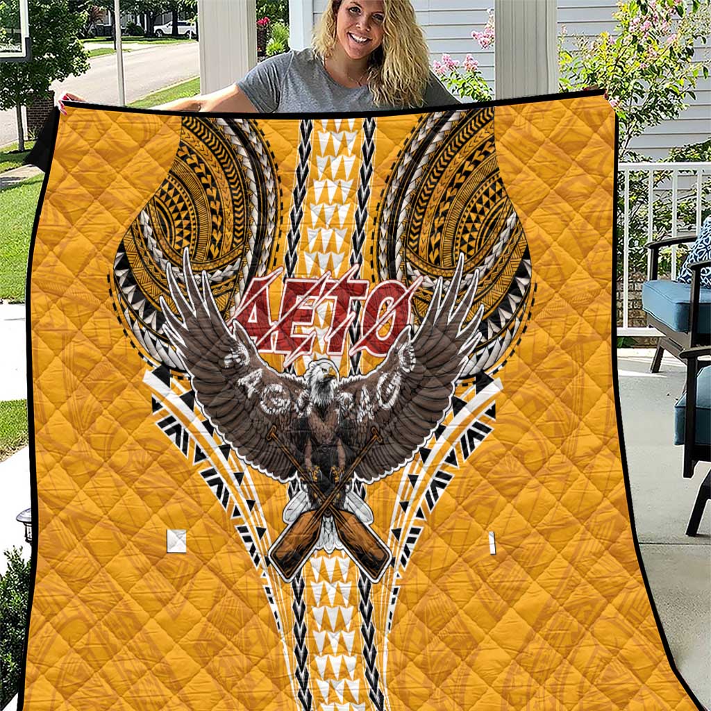 Samoa Pago Pago Aeto Quilt Bald Eagle with Polynesian Art Tattoos - Polynesian Pride